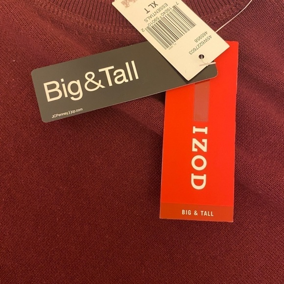 IZOD NWT 100% Cotton Sweater Vest XL Tall Burgundy - Picture 6 of 7